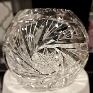 Vintage Crystal Pinwheel & Star Rose Bowl